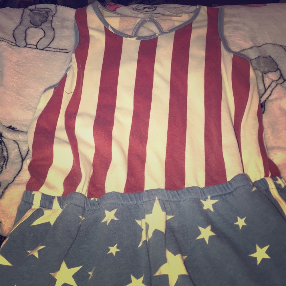 Vintage looking American Flag short romper